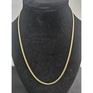 18in. 14k Gold plated on brass- 2mm Miami Cuban Link Chain Necklace w/pouch